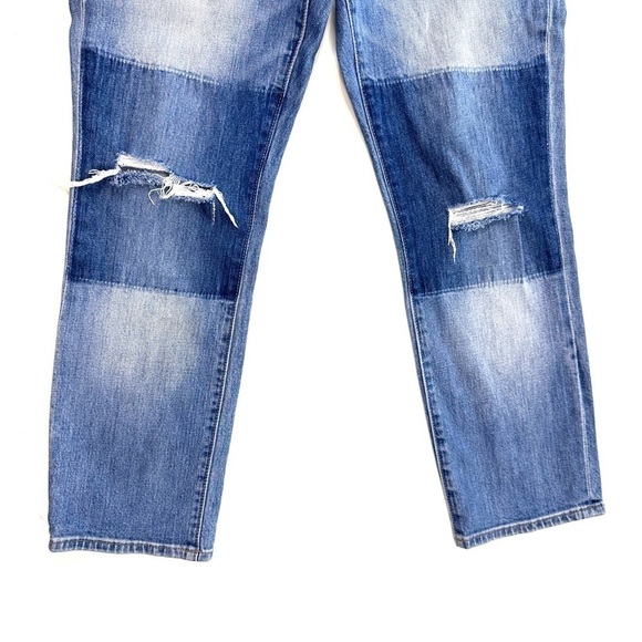 J Crew Slim Broken In Boyfriend distressed colorblock stretch jean sz 27P petite - Picture 5 of 16